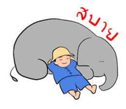 elephant and the driver (Thai language) sticker #9575547