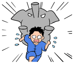 elephant and the driver (Thai language) sticker #9575551