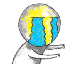 yellow moon boy sticker #9575965