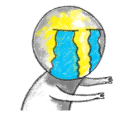 yellow moon boy sticker #9575965