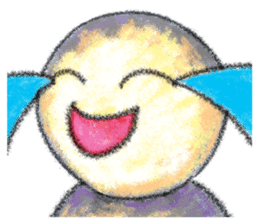 yellow moon boy sticker #9575967