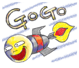 yellow moon boy sticker #9575972