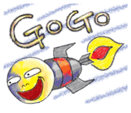 yellow moon boy sticker #9575972