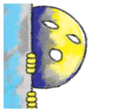 yellow moon boy sticker #9575974