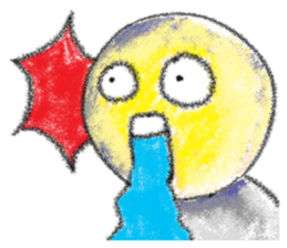 yellow moon boy sticker #9575977