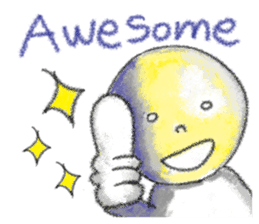 yellow moon boy sticker #9575981