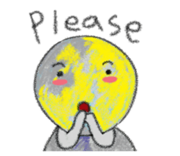 yellow moon boy sticker #9575984