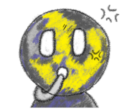 yellow moon boy sticker #9575985