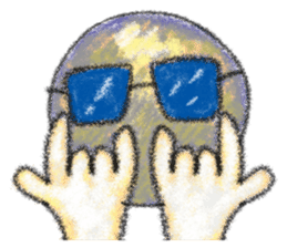 yellow moon boy sticker #9575989