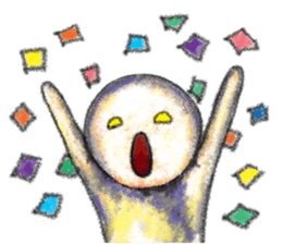 yellow moon boy sticker #9575994