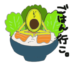 Funny vegetables and fruits sticker #9576562