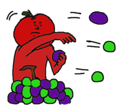 Funny vegetables and fruits sticker #9576588