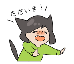 cat girl with smiling sticker #9577727