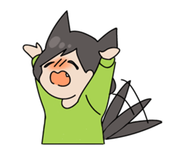 cat girl with smiling sticker #9577728