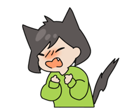 cat girl with smiling sticker #9577735