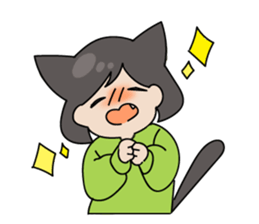 cat girl with smiling sticker #9577737