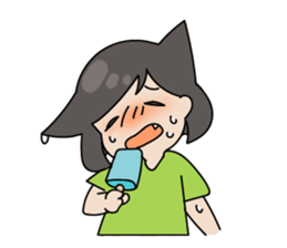 cat girl with smiling sticker #9577741