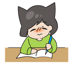 cat girl with smiling sticker #9577754