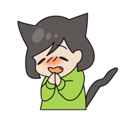 cat girl with smiling sticker #9577759