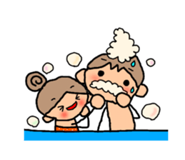 ORANGE chan and BROWN kun4 sticker #9578747