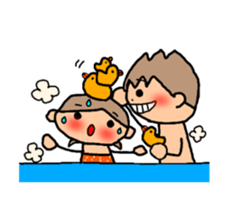 ORANGE chan and BROWN kun4 sticker #9578748