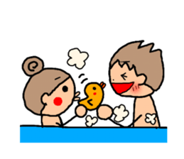 ORANGE chan and BROWN kun4 sticker #9578749