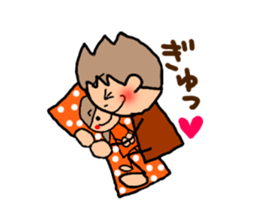ORANGE chan and BROWN kun4 sticker #9578756