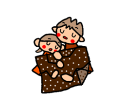 ORANGE chan and BROWN kun4 sticker #9578759