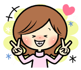 Sociable woman's stickers for family. sticker #9584814