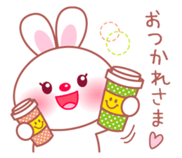Adorable fluffy bunny sticker #9590322