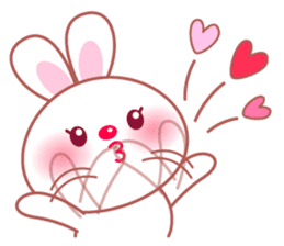 Adorable fluffy bunny sticker #9590324