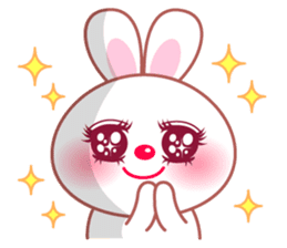 Adorable fluffy bunny sticker #9590343