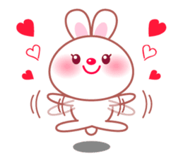 Adorable fluffy bunny sticker #9590345