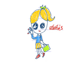 Paper girl from the school notebook sticker #9590840