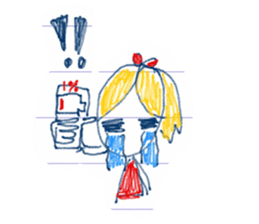 Paper girl from the school notebook sticker #9590851