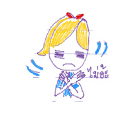 Paper girl from the school notebook sticker #9590854
