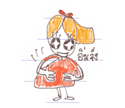 Paper girl from the school notebook sticker #9590866