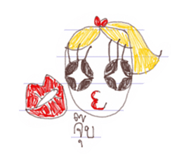 Paper girl from the school notebook sticker #9590867