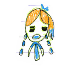 Paper girl from the school notebook sticker #9590873
