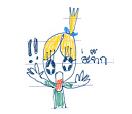 Paper girl from the school notebook sticker #9590874