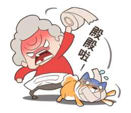 Fat granny & Mischief Shiba(zh-tw) sticker #9591376