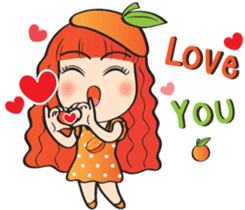 Orange cute girl (Fruit Ver.2) sticker #9593009
