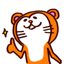 Tanuki-Udon hug and kiss sticker #9594448