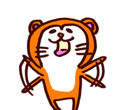 Tanuki-Udon hug and kiss sticker #9594457