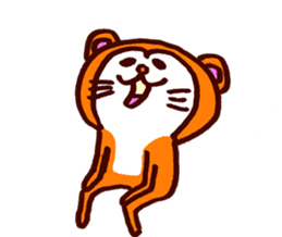 Tanuki-Udon hug and kiss sticker #9594458