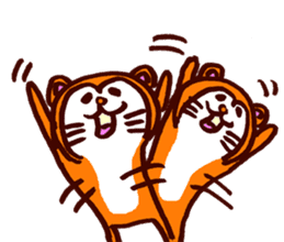 Tanuki-Udon hug and kiss sticker #9594463