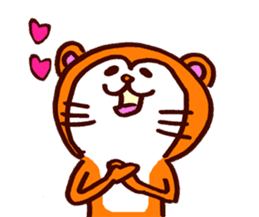 Tanuki-Udon hug and kiss sticker #9594464