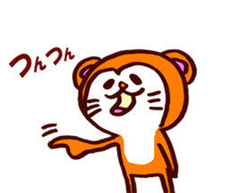 Tanuki-Udon hug and kiss sticker #9594470