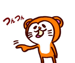 Tanuki-Udon hug and kiss sticker #9594470