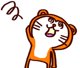 Tanuki-Udon hug and kiss sticker #9594473